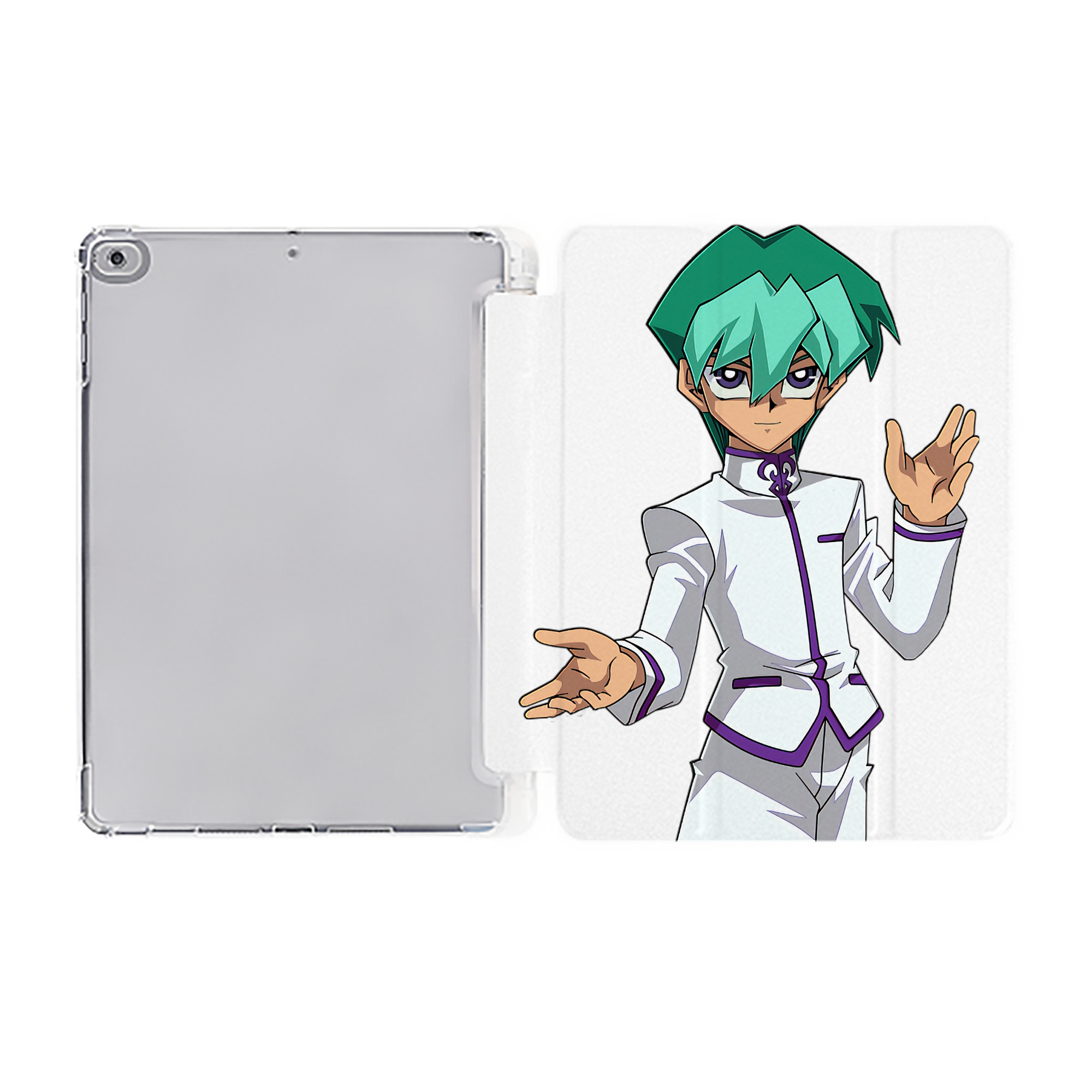 （画像用） 遊☆戯☆王 Yu-Gi-Oh! IPad ケース ペン収納付き 三つ折りスタンド PUレザー×シリコン 対応機種9.5/10.5/10.9インチ